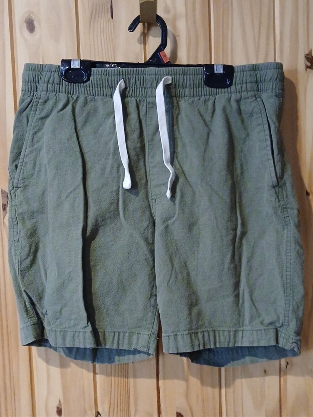 Old Navy Olive Drawstring Athletic Shorts with White Ties